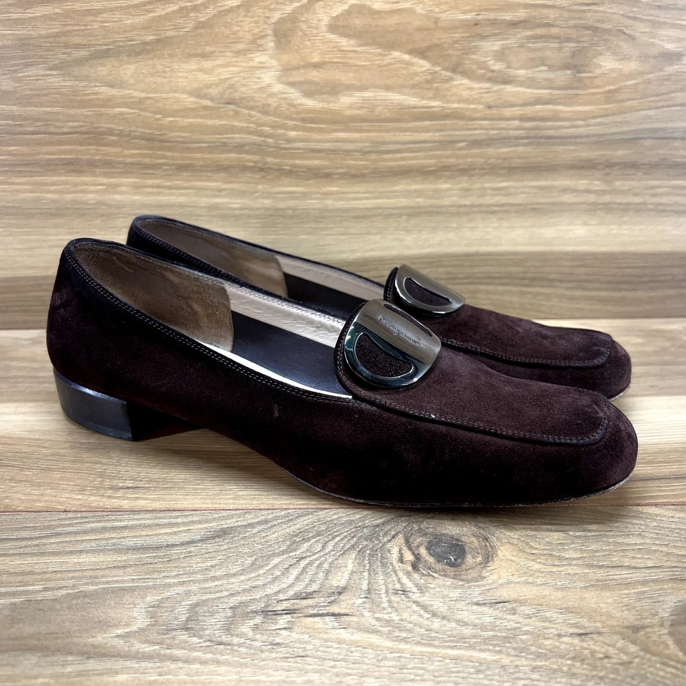 Salvatore Ferragamo Womens Size 10 AA Brown Suede Pumps - Picture 3 of 10